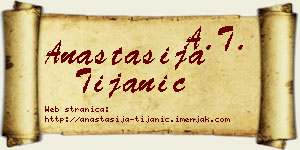Anastasija Tijanić vizit kartica